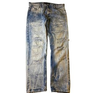 Southpole Acid Wash Distressed Jeans Mens Size 34